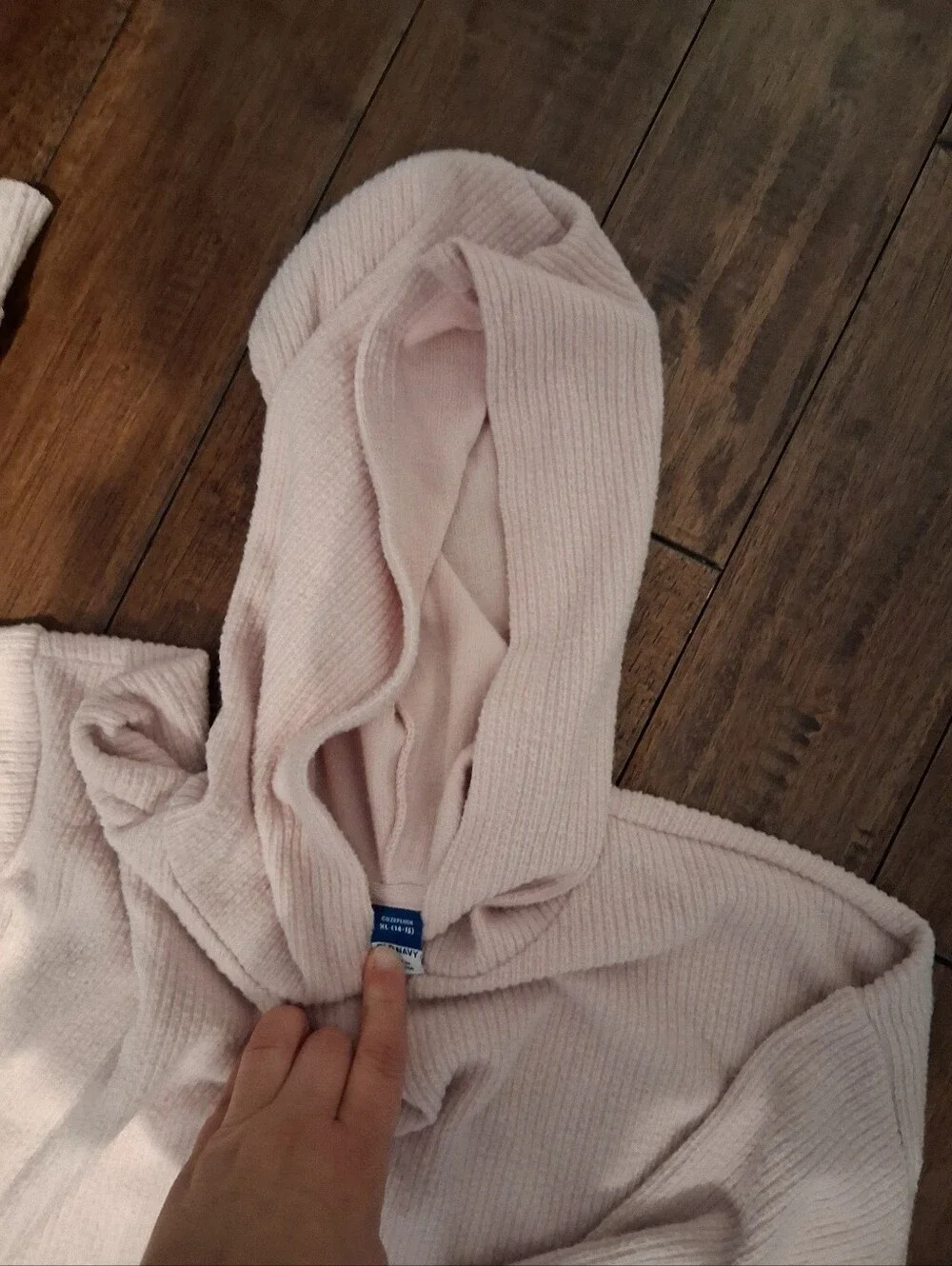 Old Navy Women's Pale Pink Waffle Hoodie